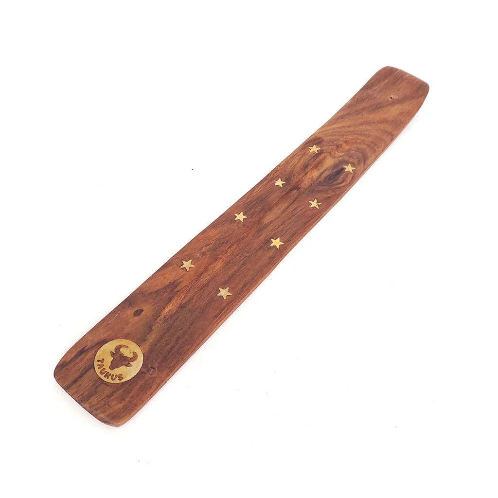 10" Wood Incense Holder - Astrology - Taurus