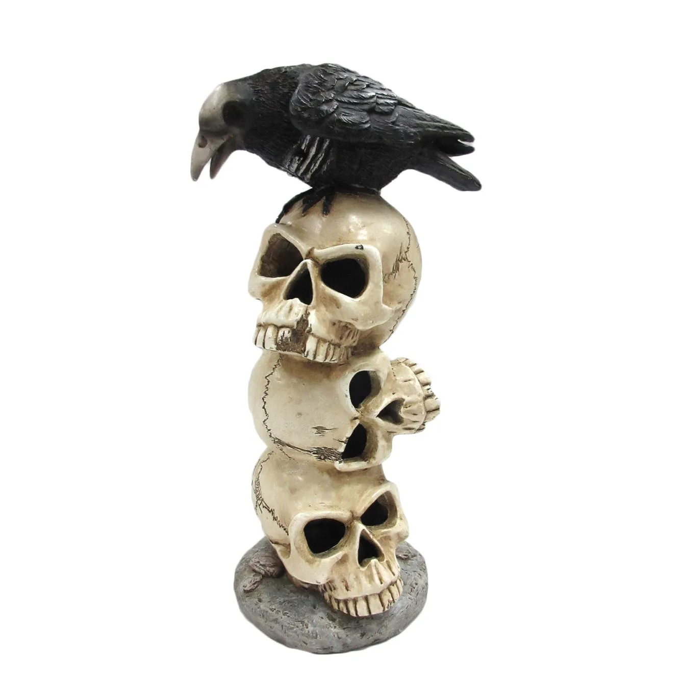 11.75" Raven on Three Skulls Statue