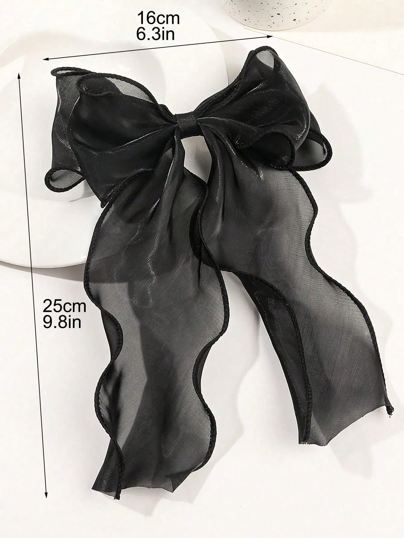 1pc Black Mesh Bowknot Hair Clip SD