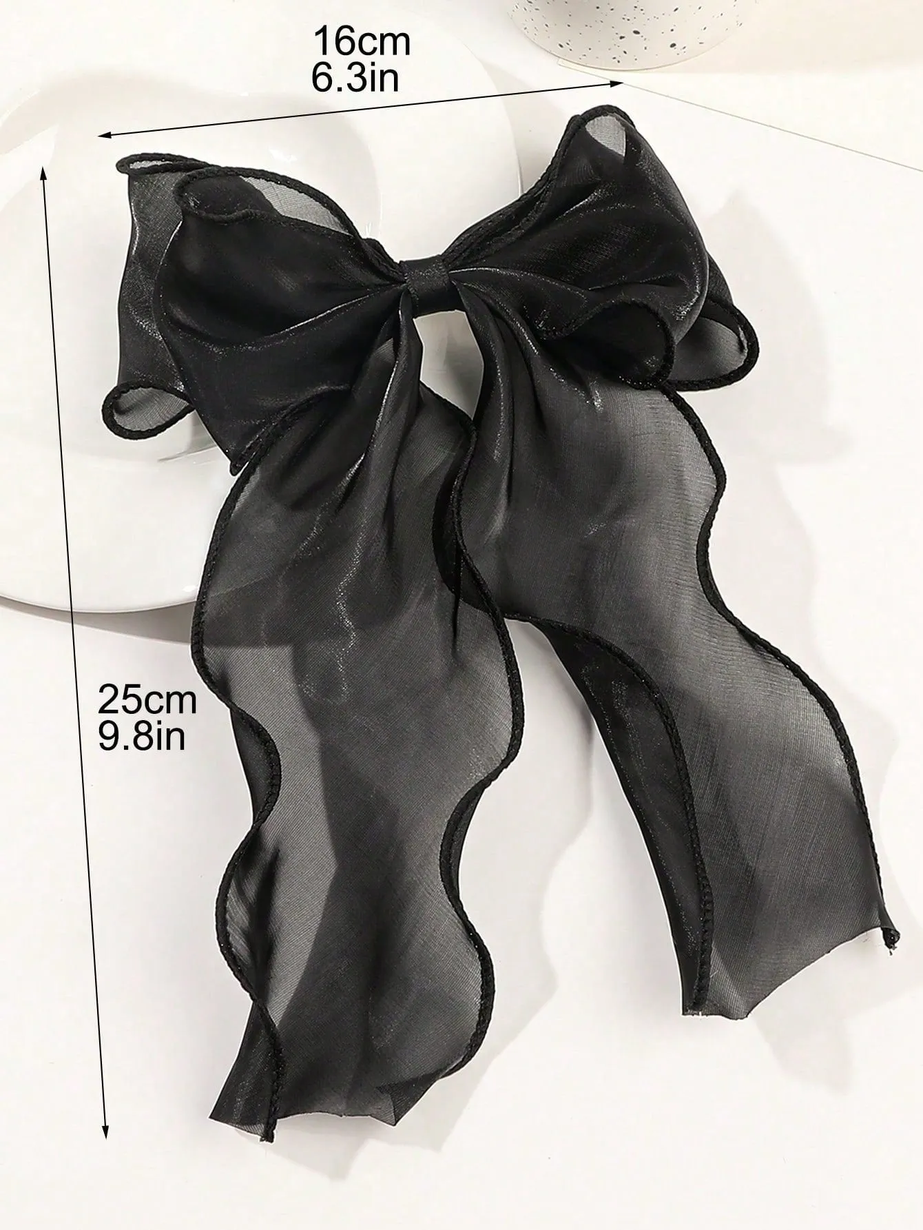 1pc Black Mesh Bowknot Hair Clip SD