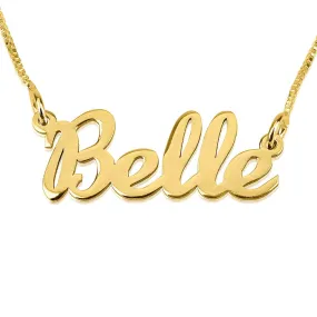 24K Gold Plated Cursive Name Plate Necklace