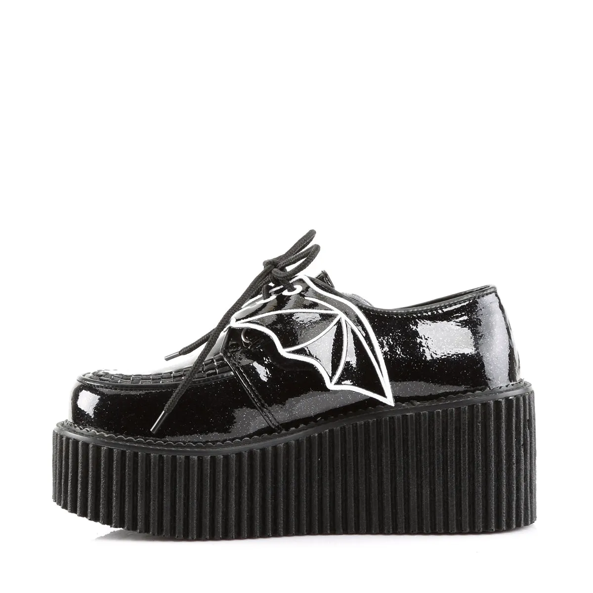 3 Inch Platform CREEPER-205 Black Glitter