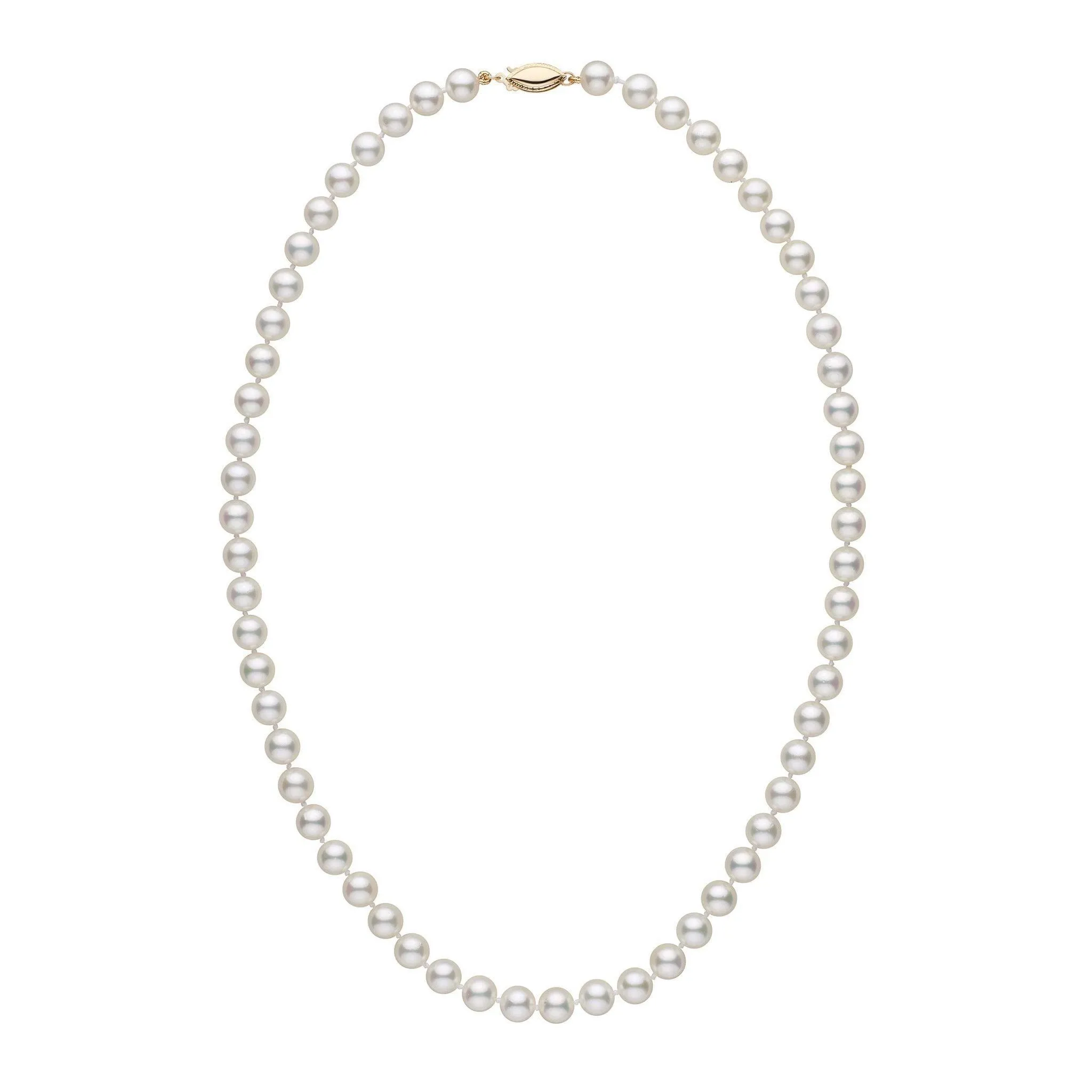 6.5-7.0 mm 18 Inch AA  White Akoya Pearl Necklace