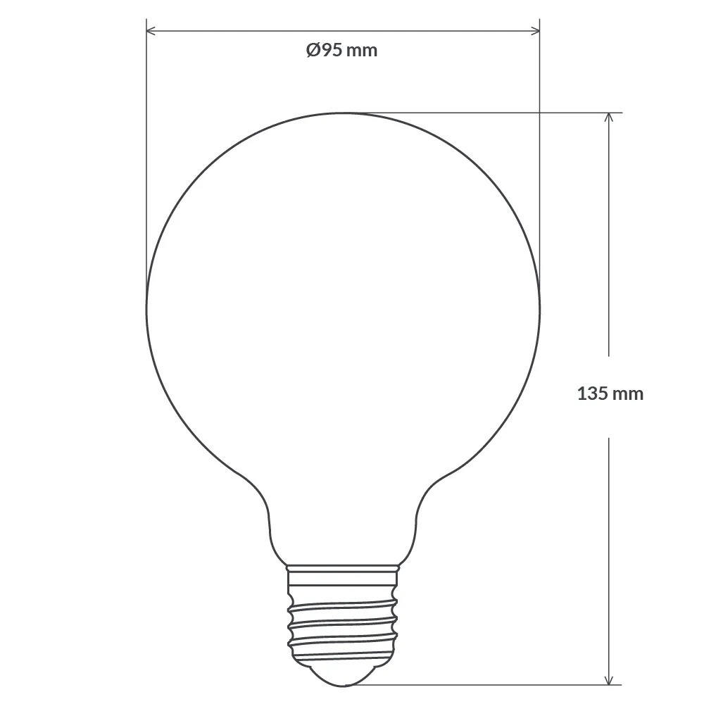 8W G95 LED Globe E27 Clear in Natural White