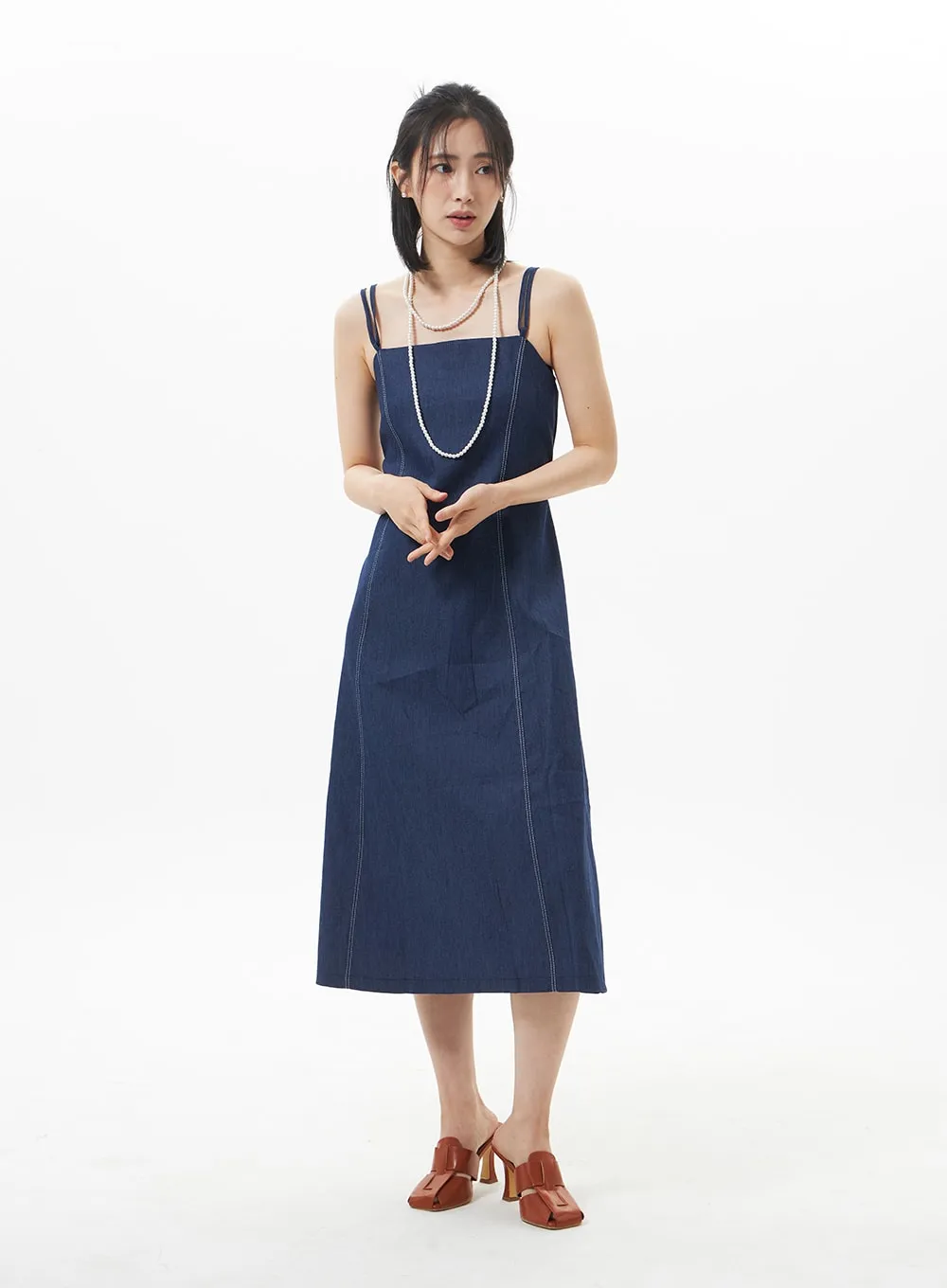 A-Line Denim Maxi Dress OA320