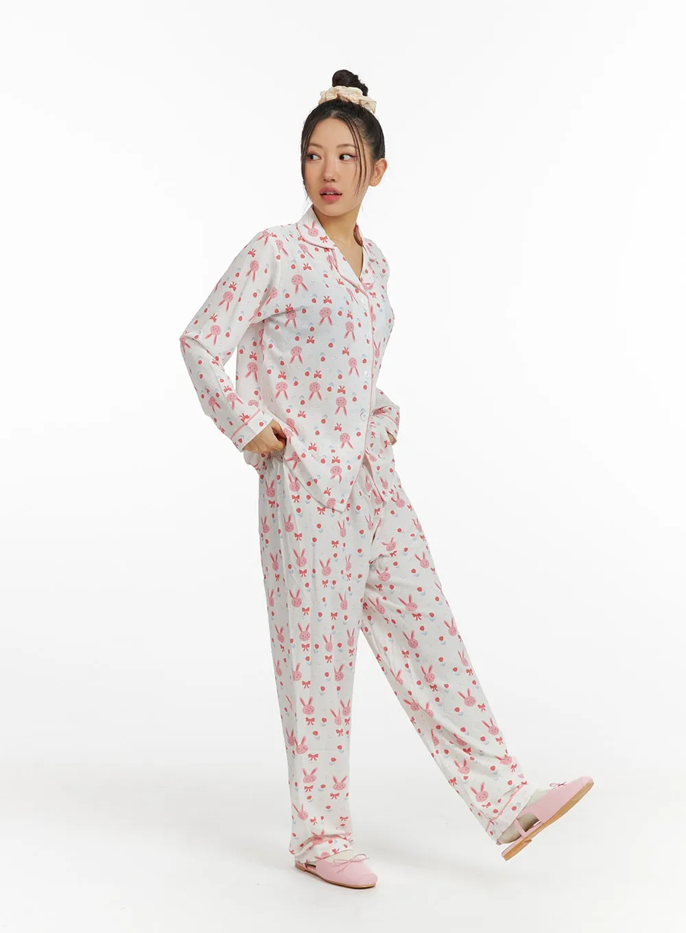 Animal Long Sleeve Graphic Pajama Set IF421