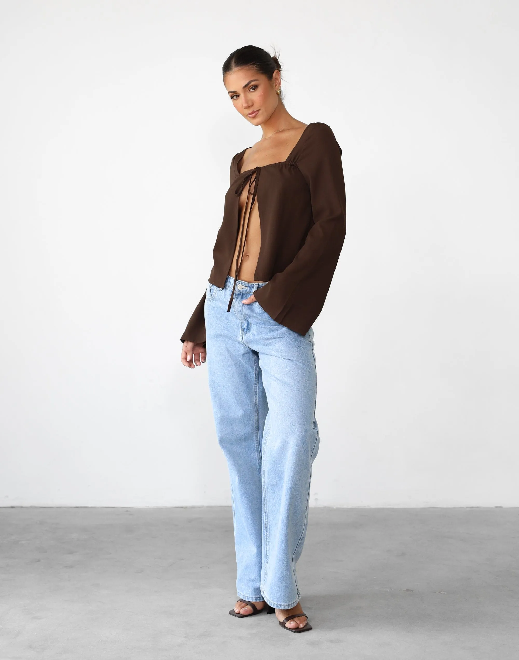 Aria Long Sleeve Top (Cocoa)