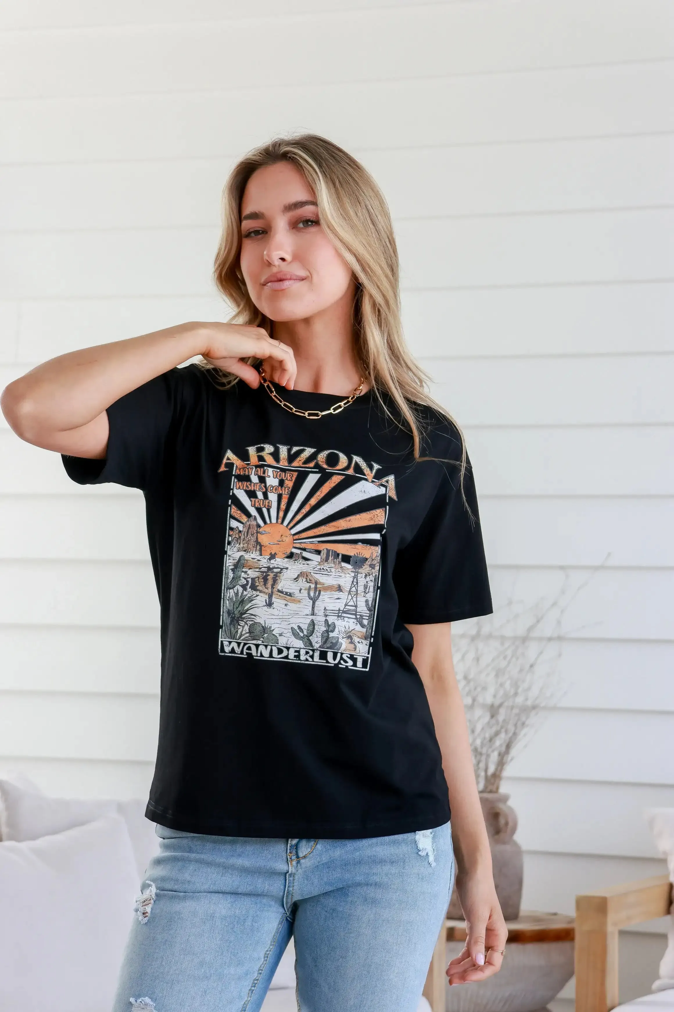 Arizona Wanderlust Black Band Tee