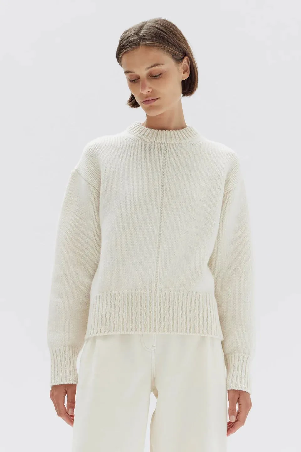 Assembly Label Skye Heavy Knit Long Sleeve Jumper - Cream