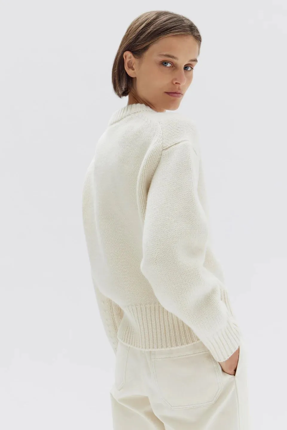 Assembly Label Skye Heavy Knit Long Sleeve Jumper - Cream