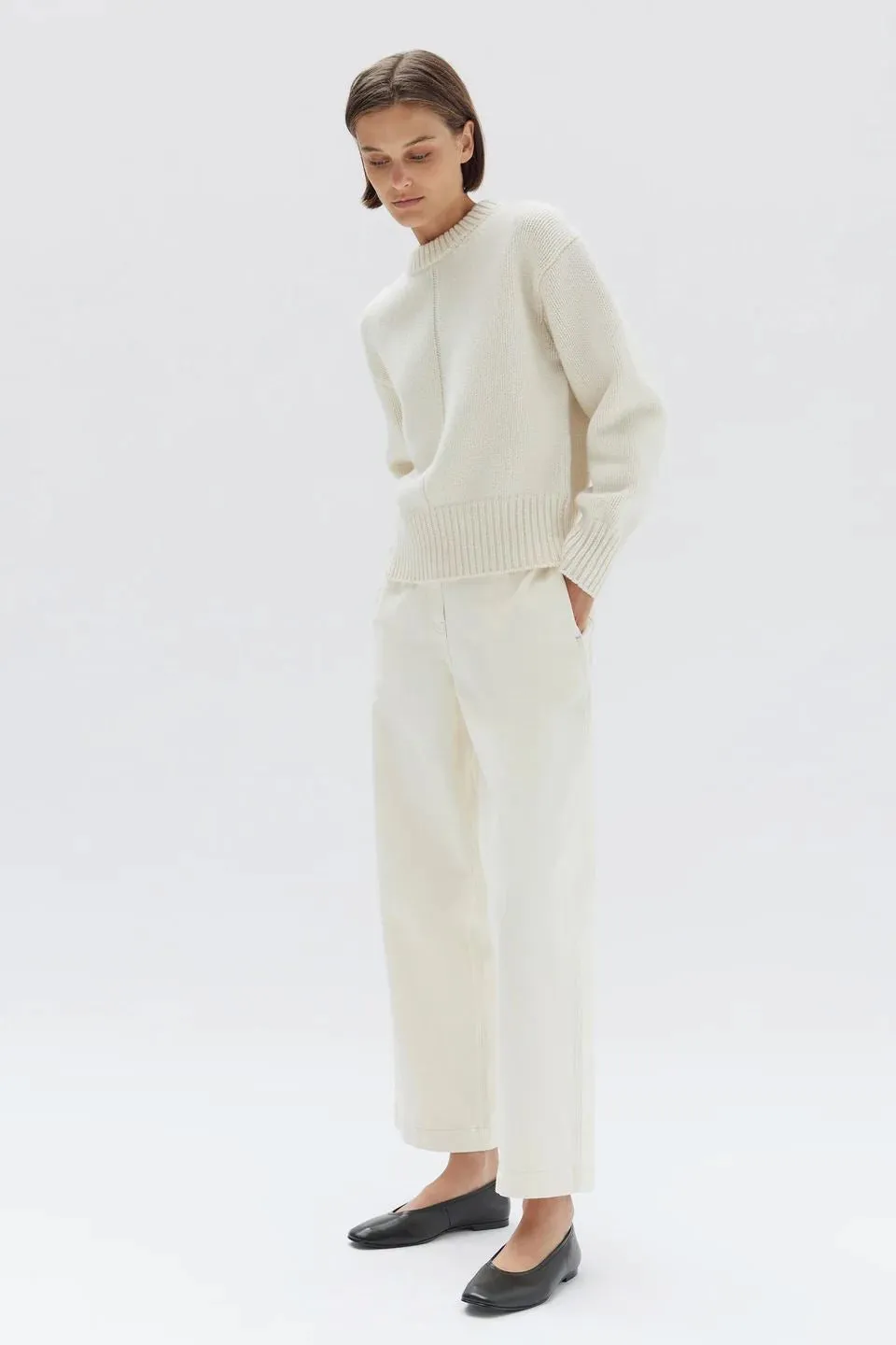 Assembly Label Skye Heavy Knit Long Sleeve Jumper - Cream