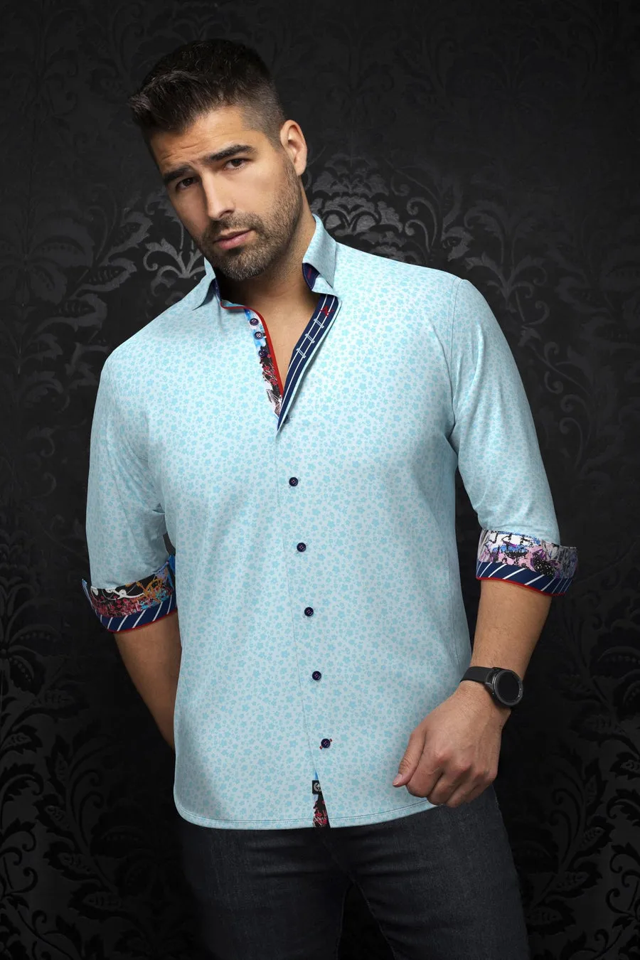 Au Noir Stretch Shirt | Minori Turquoise