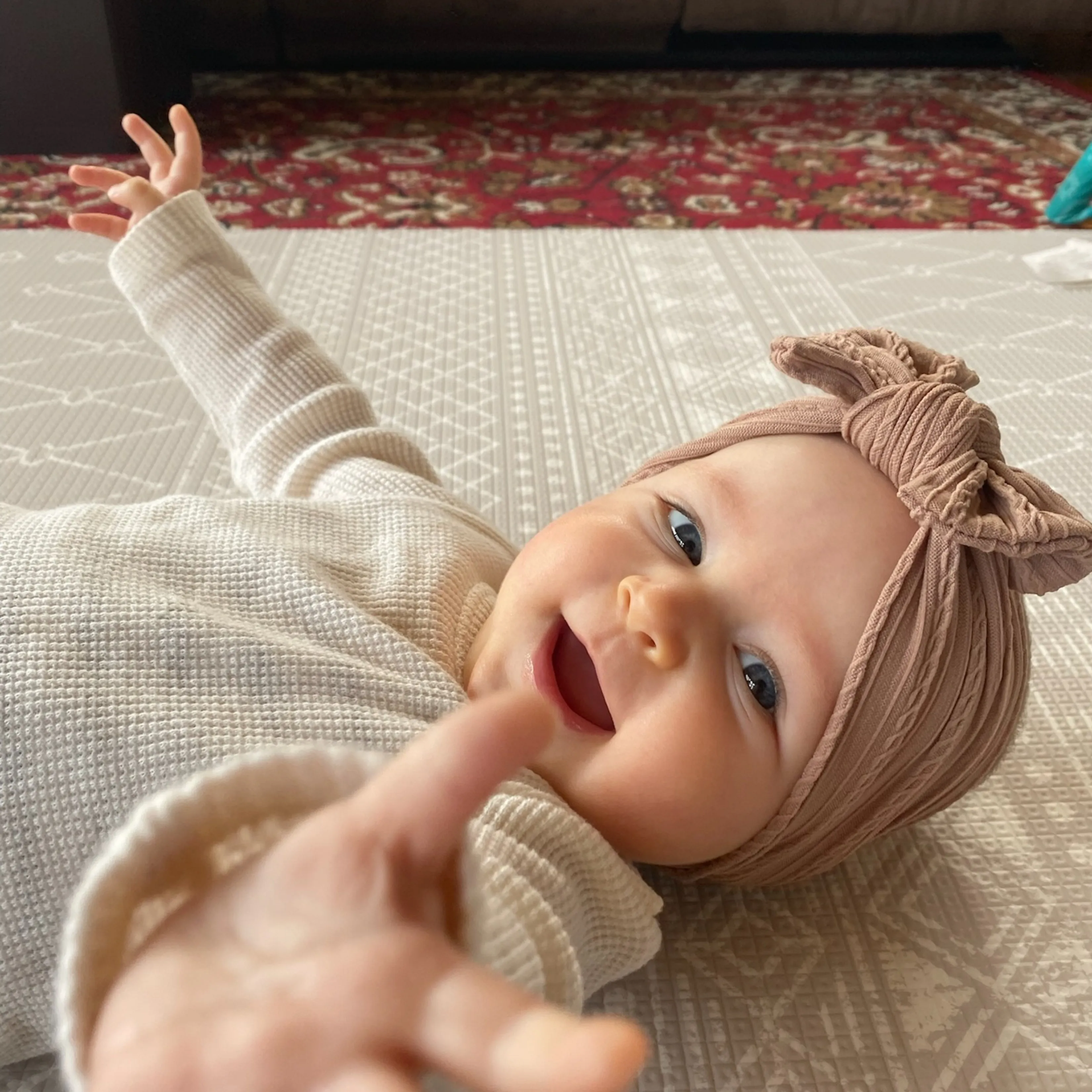 Baby Top Knot Single Bow Headband Fairy Floss