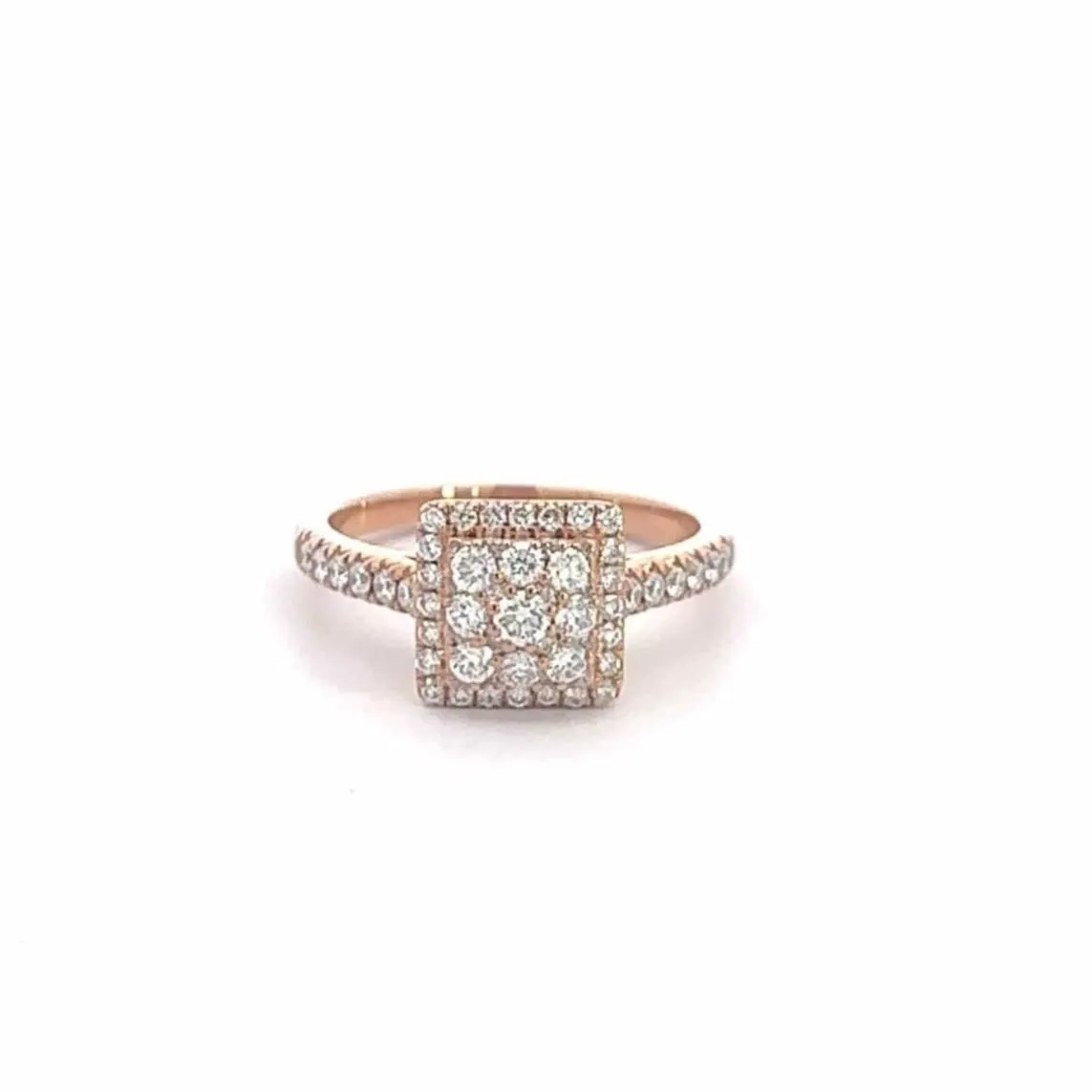 Baikalla 14k Rose Gold Princess Cut Diamond Engagement Ring