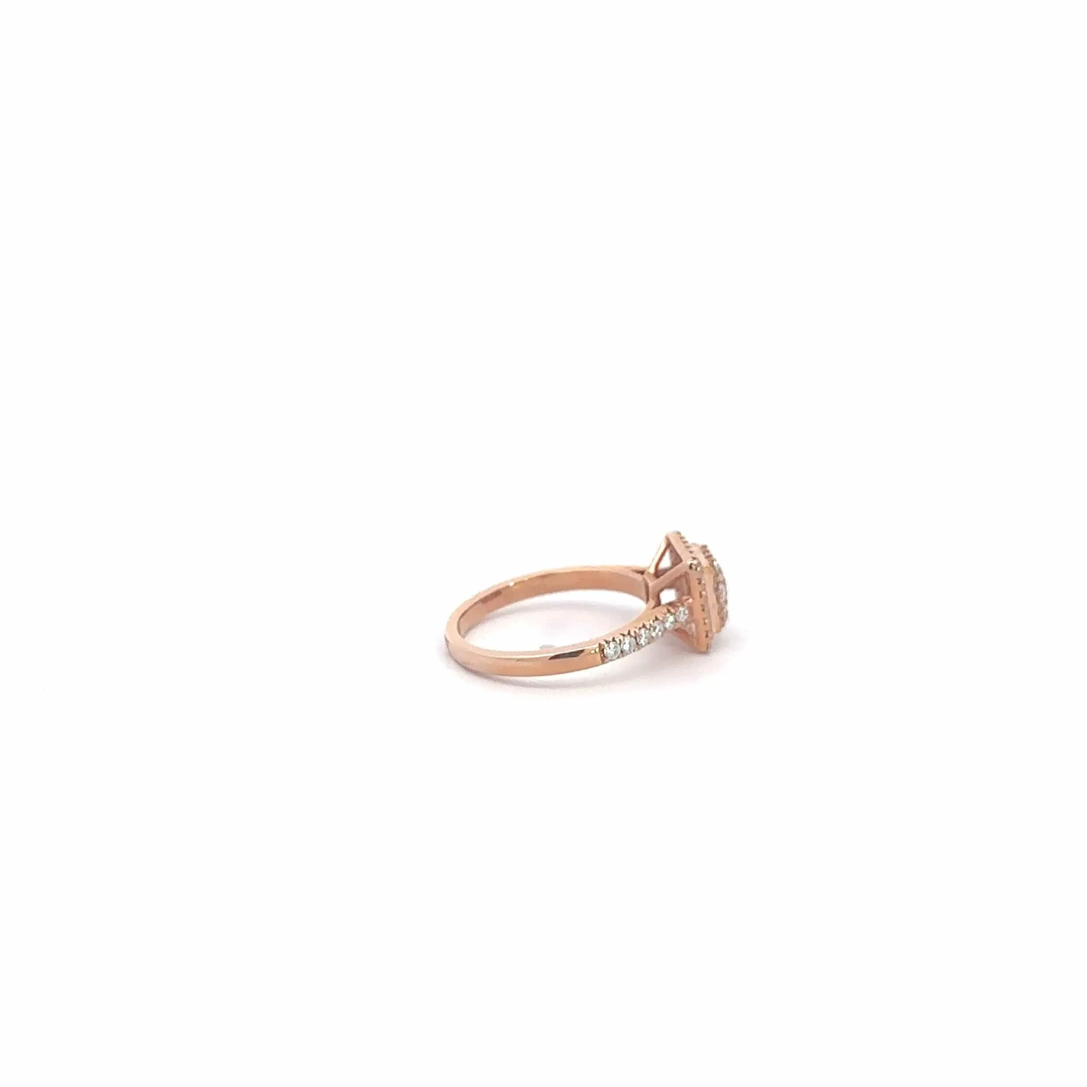 Baikalla 14k Rose Gold Princess Cut Diamond Engagement Ring