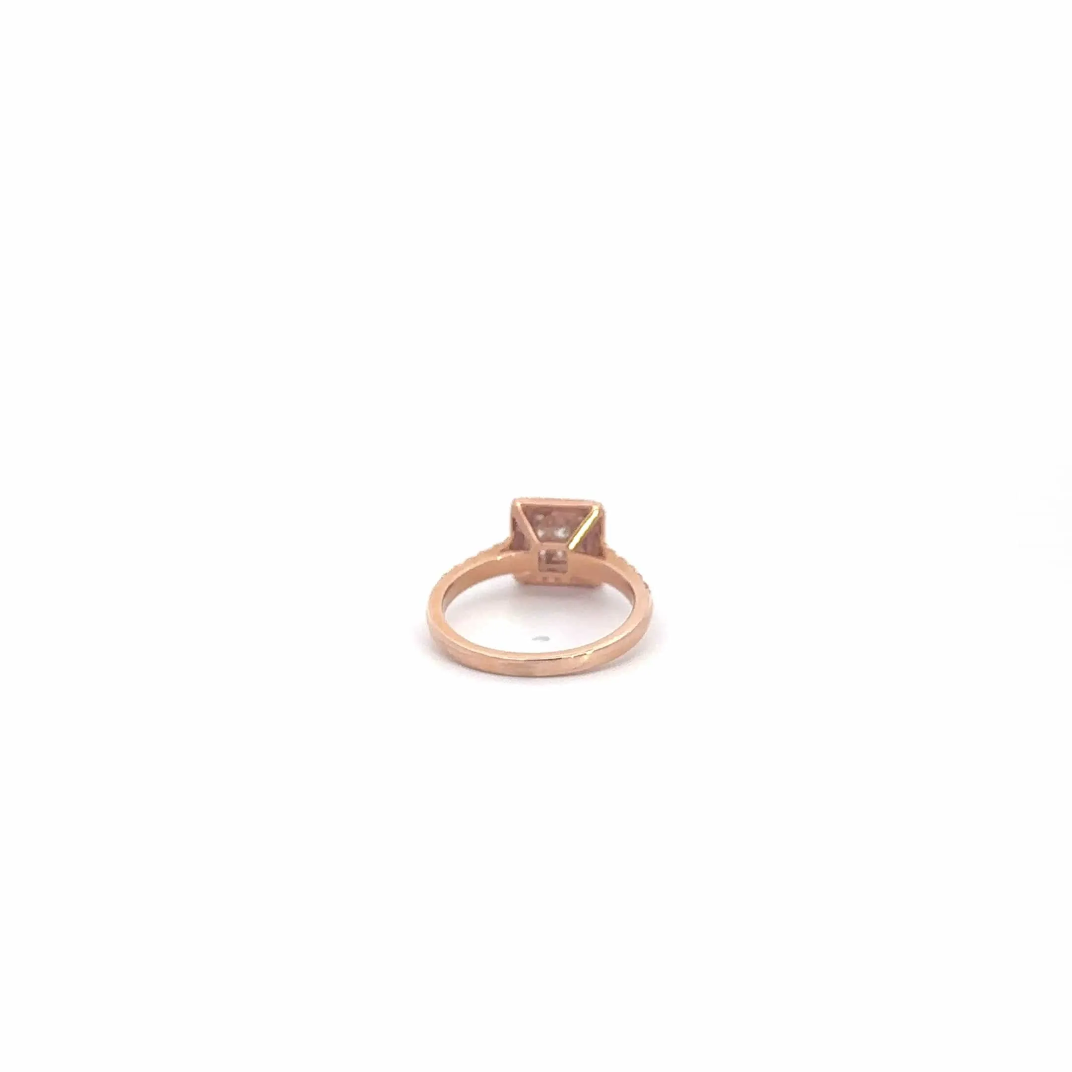 Baikalla 14k Rose Gold Princess Cut Diamond Engagement Ring