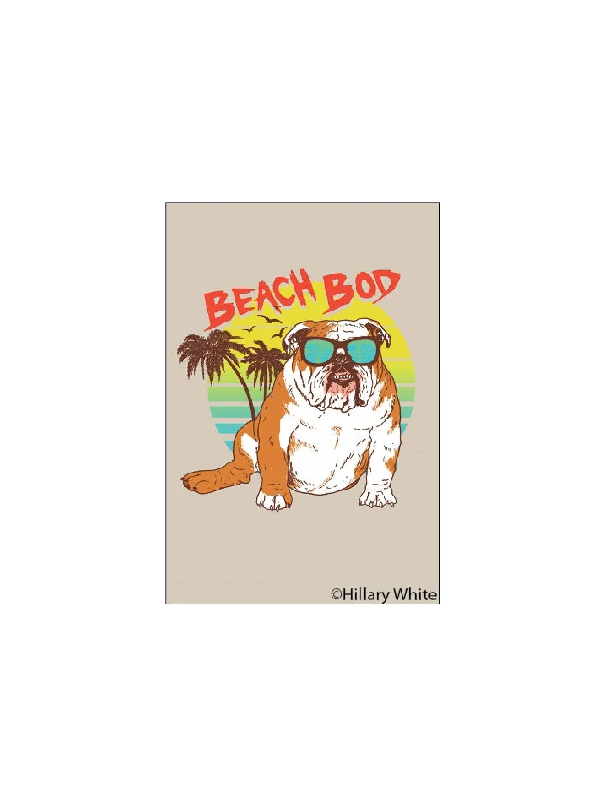 Beach Bod Bulldog Magnet