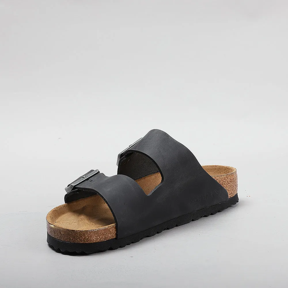 BIRKENSTOCK ARIZONA 552111 BLACK WAXY OILED LEATHER