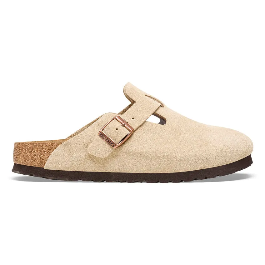 'Birkenstock' Women's Boston Suede Leather Clog - Latte Cream