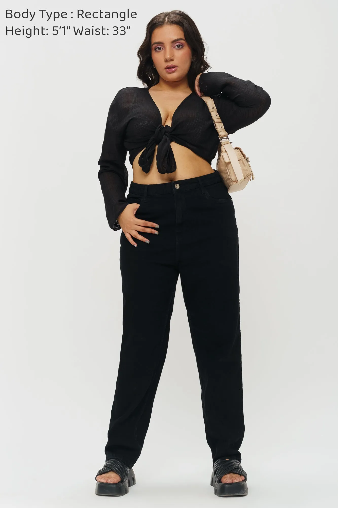 Black Mom High Ankle Jeans