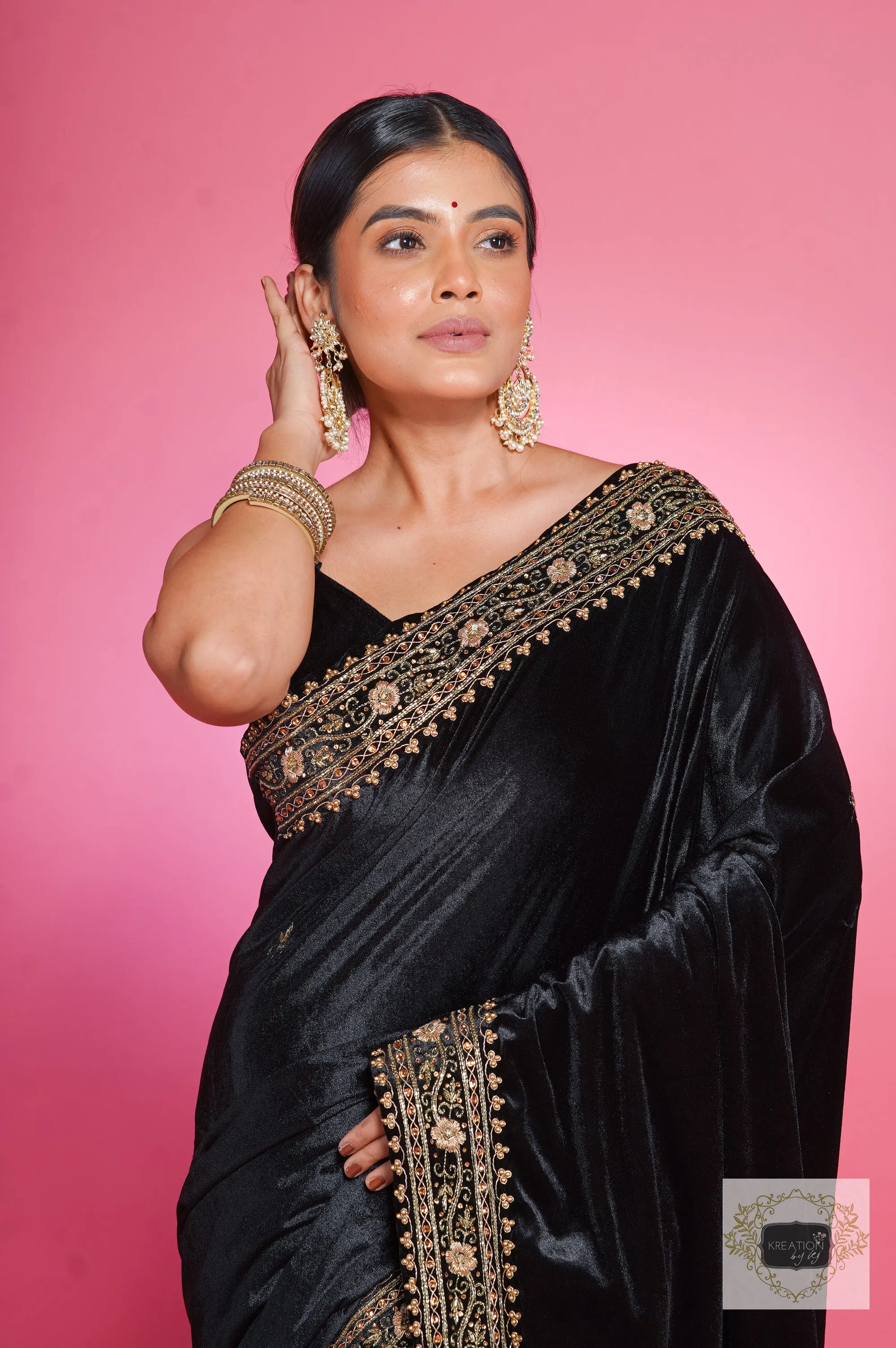 Black Velvet Zarina Saree