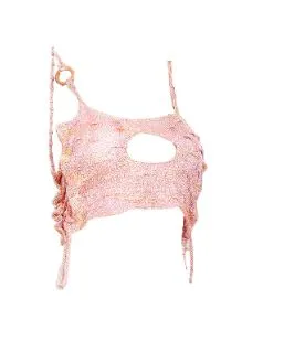 Bloke Pink Marl Knit Top with side lace