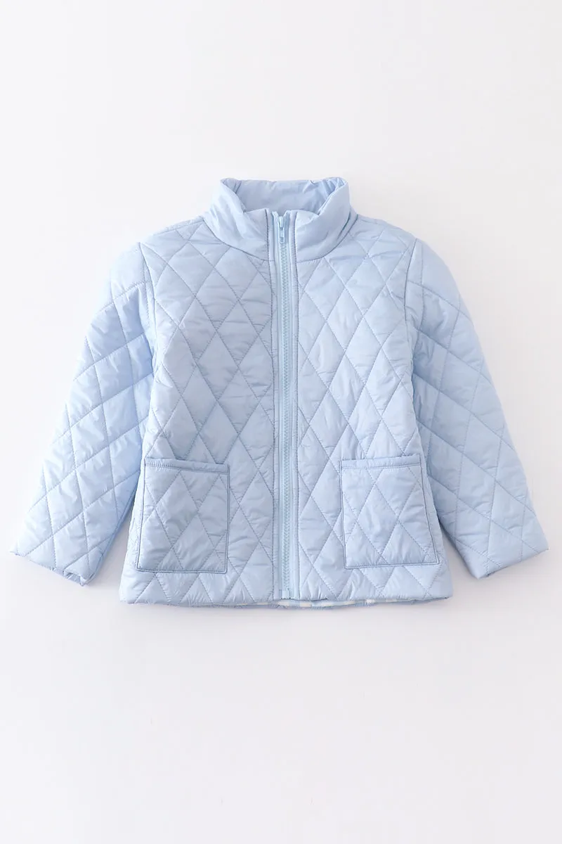 Blue quilted coat