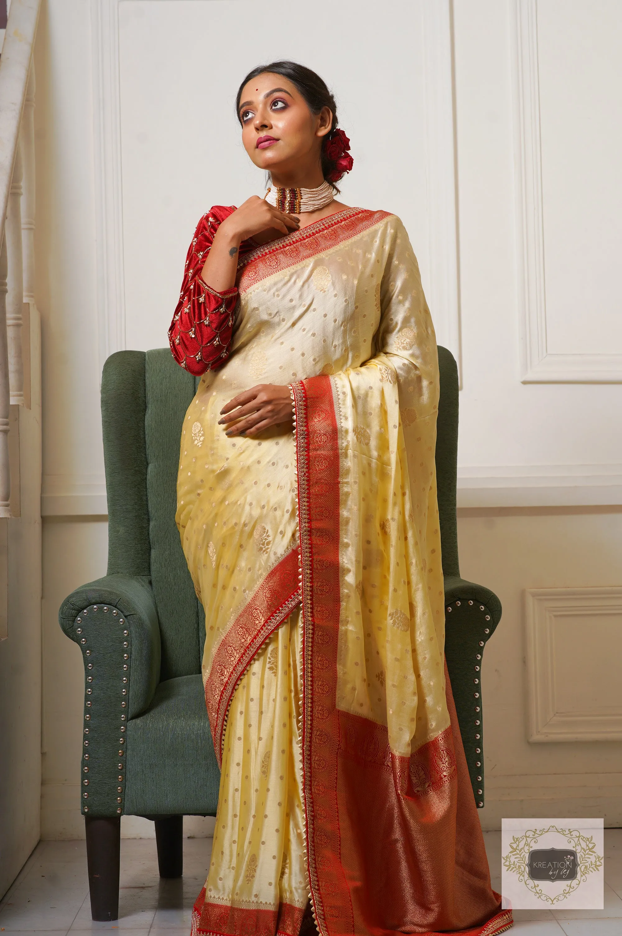 Bodhon Satin Banarasi Saree