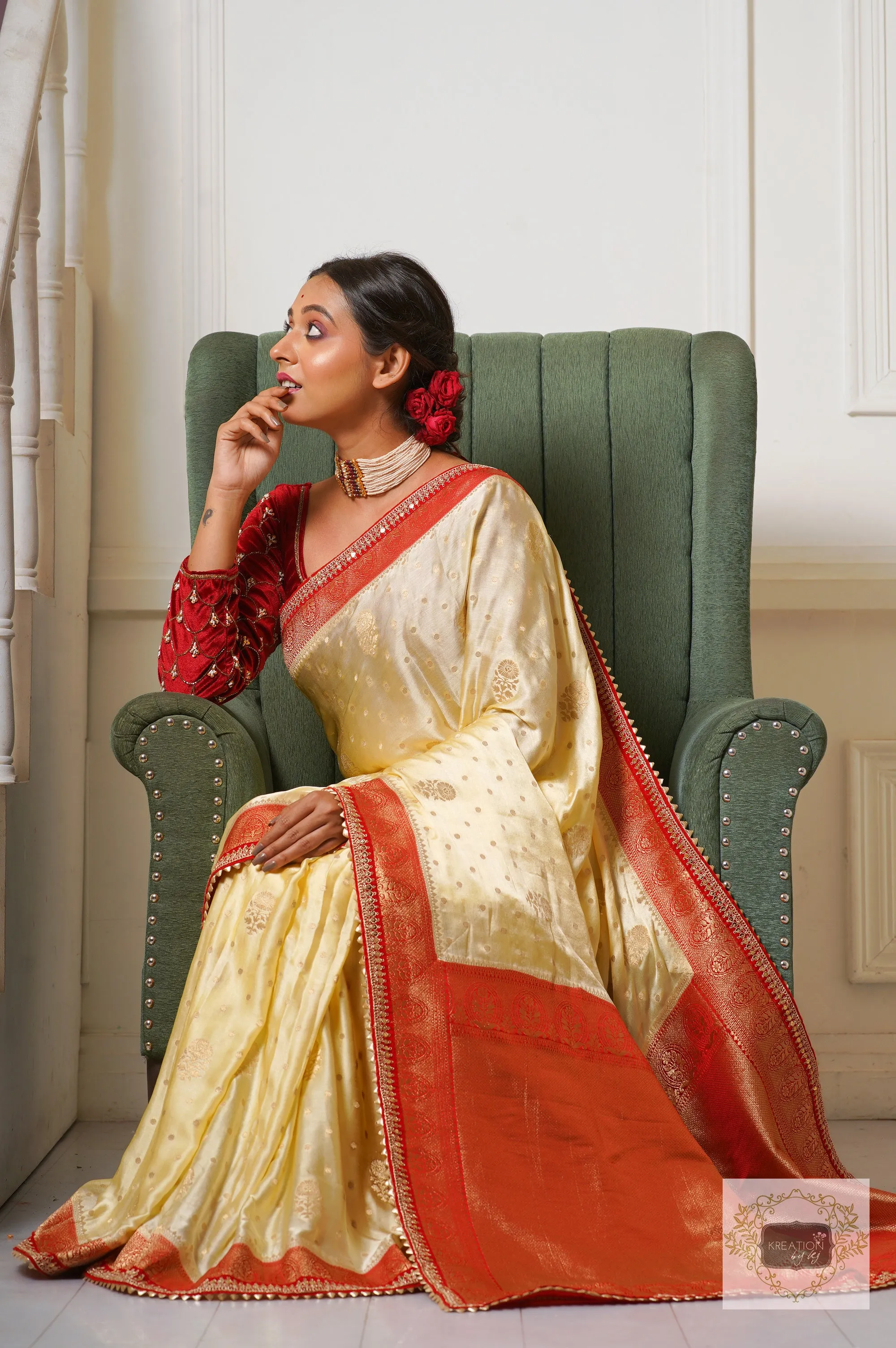 Bodhon Satin Banarasi Saree