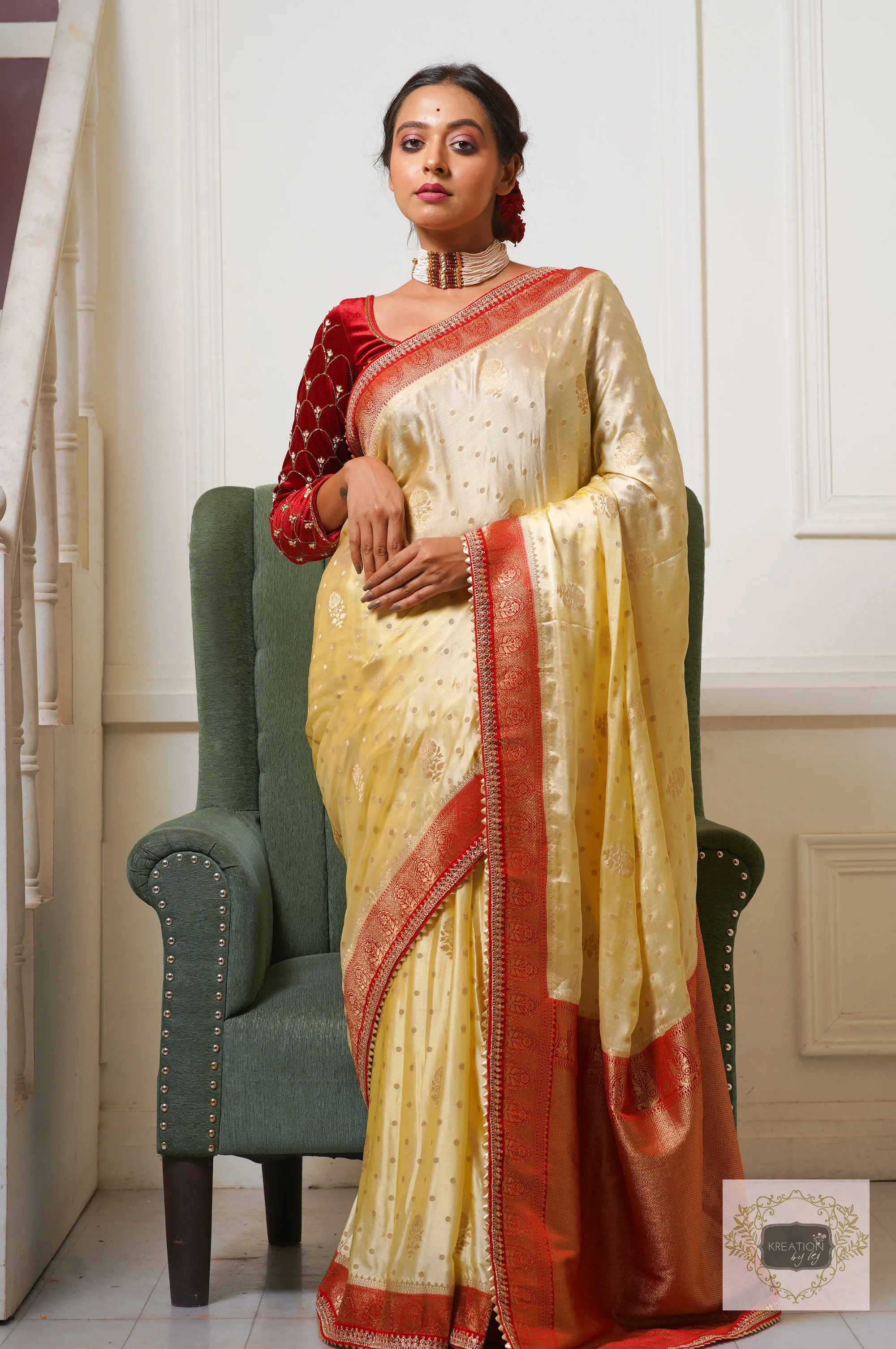 Bodhon Satin Banarasi Saree