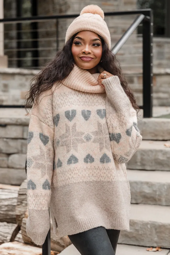 Chalet Girl Cream Fair Isle Turtleneck Sweater