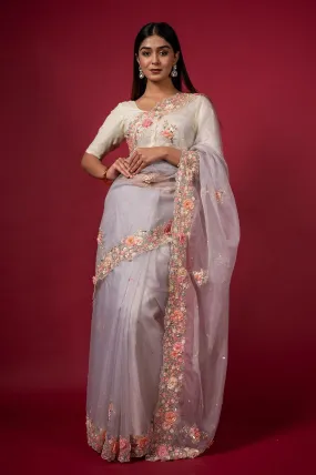 Cocktail Lilac Mistin Saree