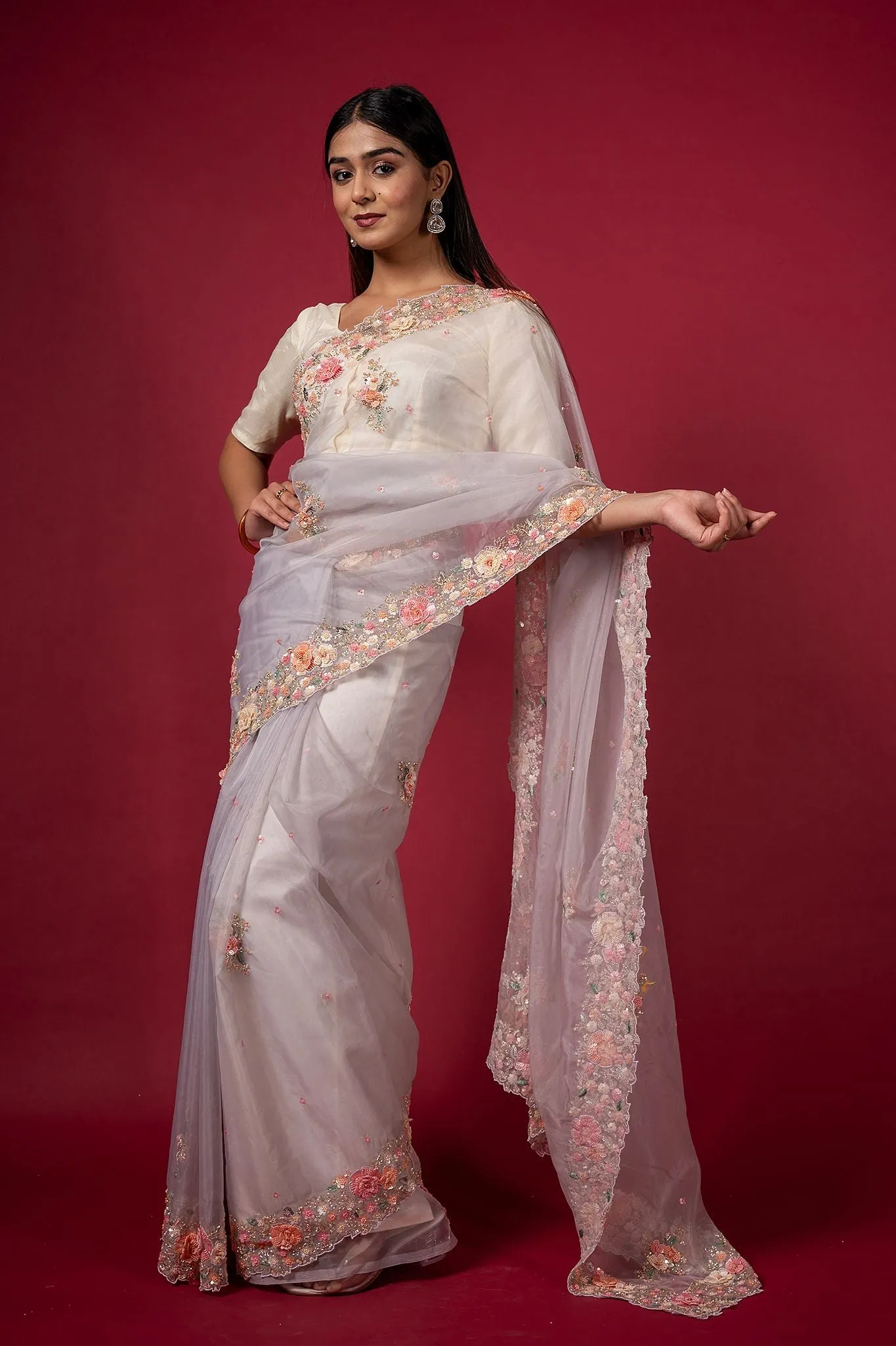 Cocktail Lilac Mistin Saree