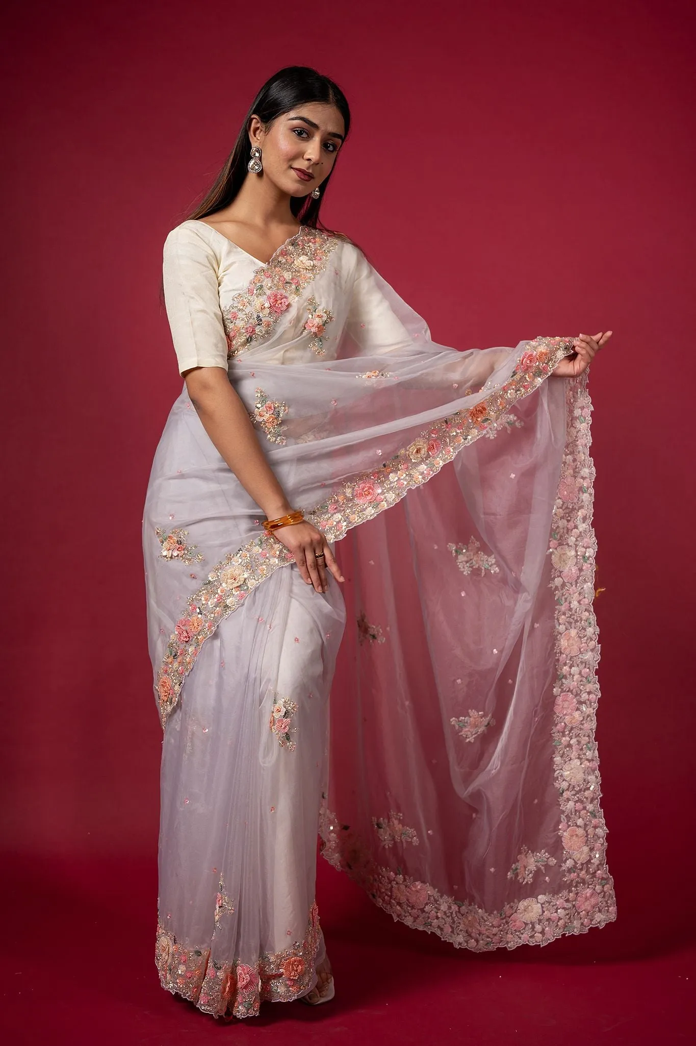 Cocktail Lilac Mistin Saree