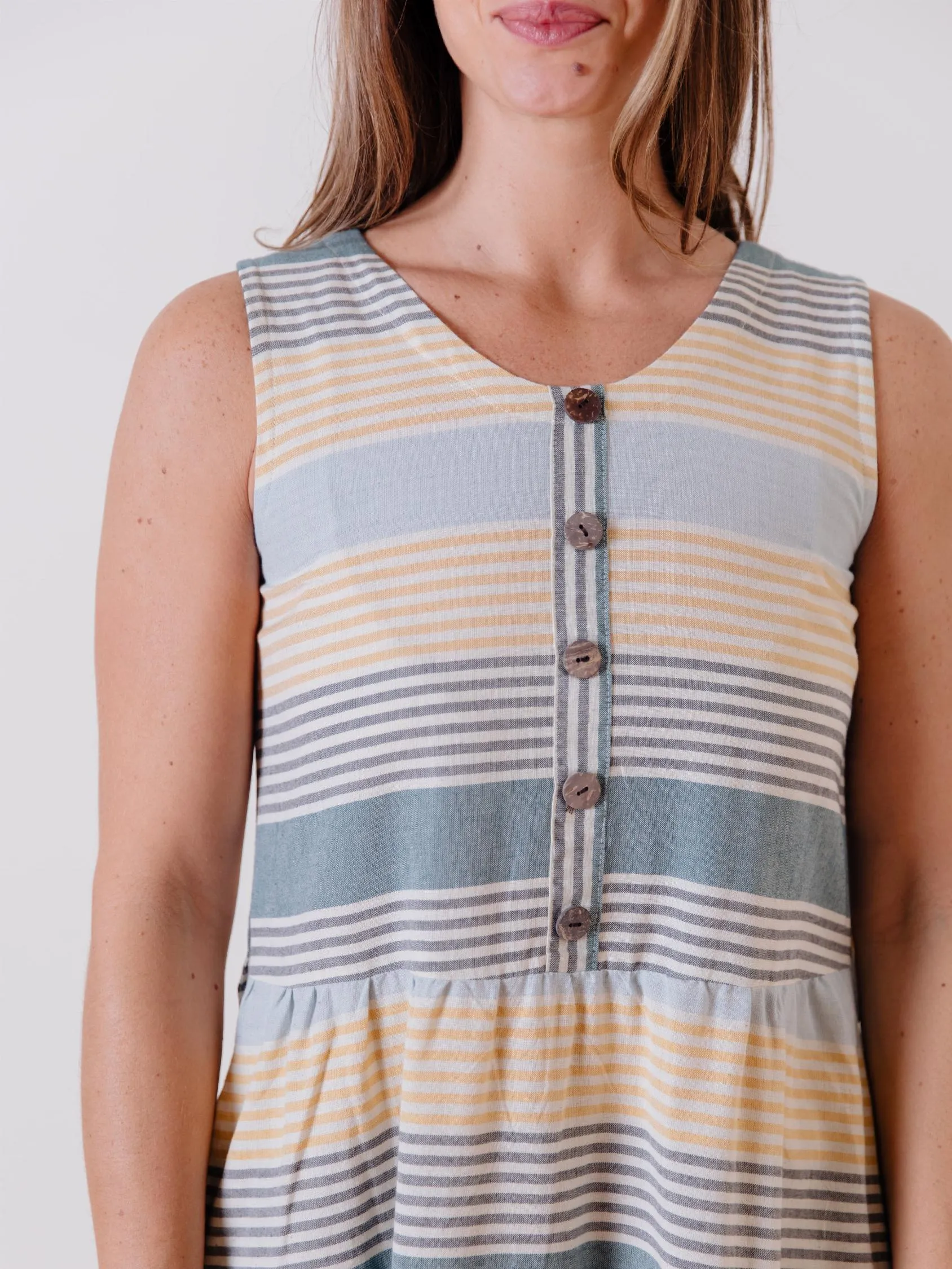 Cora Reversible Dress - Sky Stripe