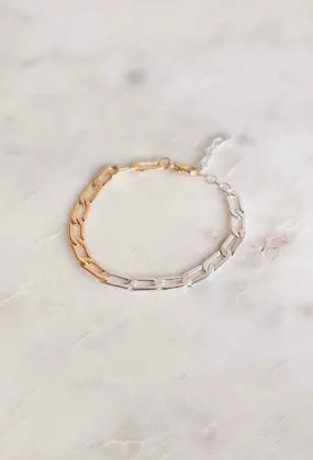 Dainty Two Tone Chain Link Bracelet