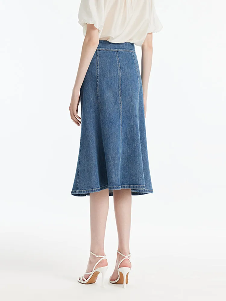 Denim High-Waisted Mermaid Women Skirt