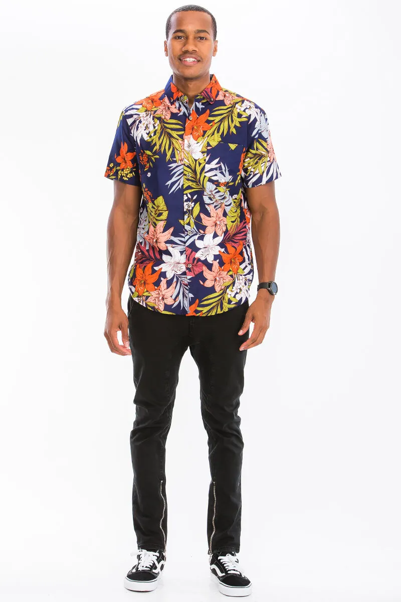 Digital Print Hawaiian Short Sleeve Shirt