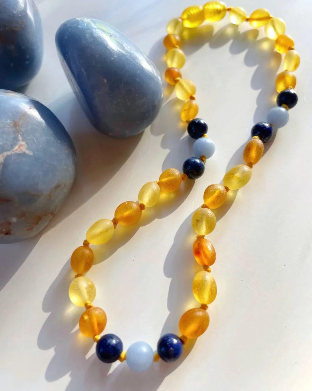 Dottie - Unpolished Amber Necklace