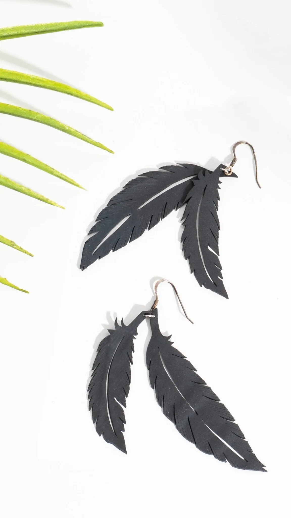 Earrings - Feathery Leaf