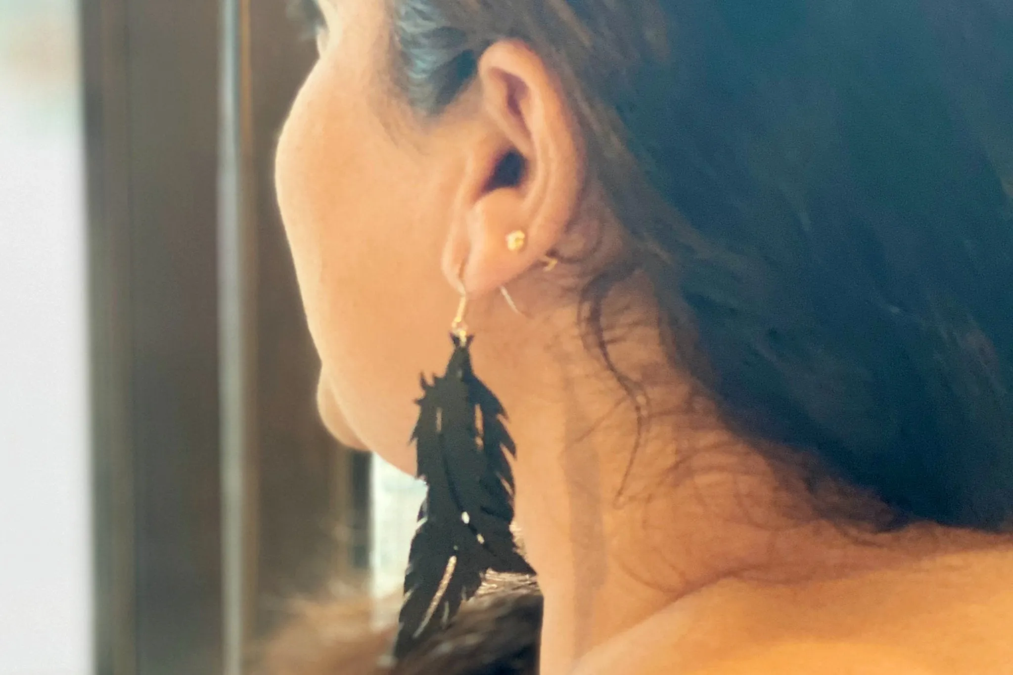 Earrings - Feathery Leaf