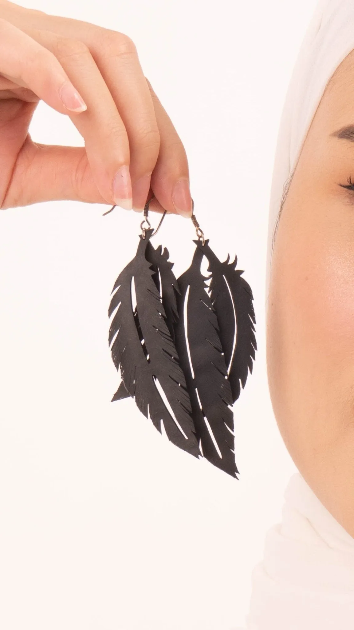 Earrings - Feathery Leaf