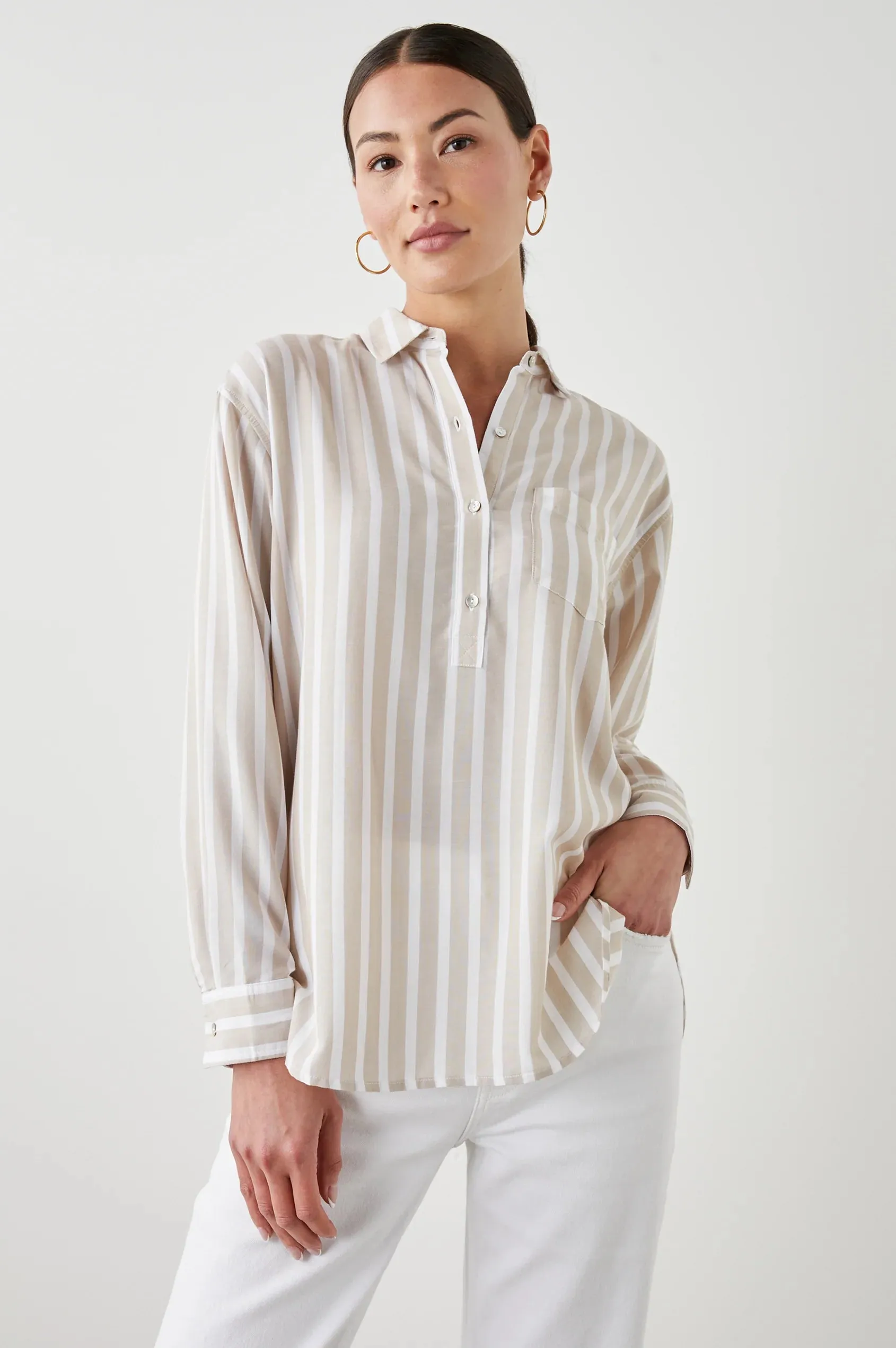 ELLE SHIRT (NATURAL STRIPE) - RAILS