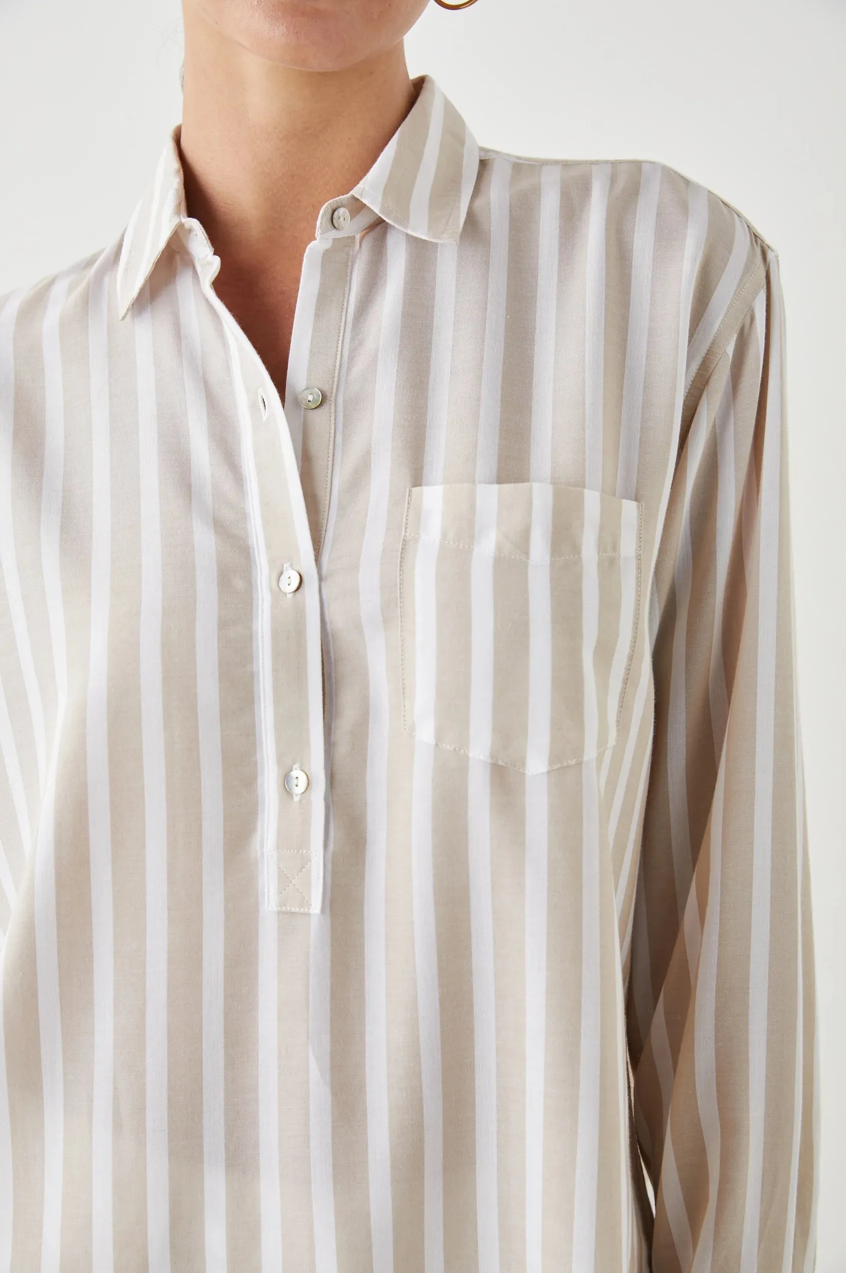 ELLE SHIRT (NATURAL STRIPE) - RAILS