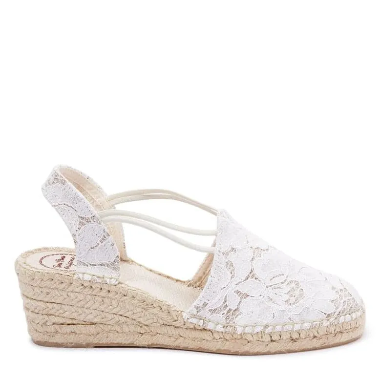 Embroidered Cotton Blend Wedge Espadrille for Women - Tania-JA