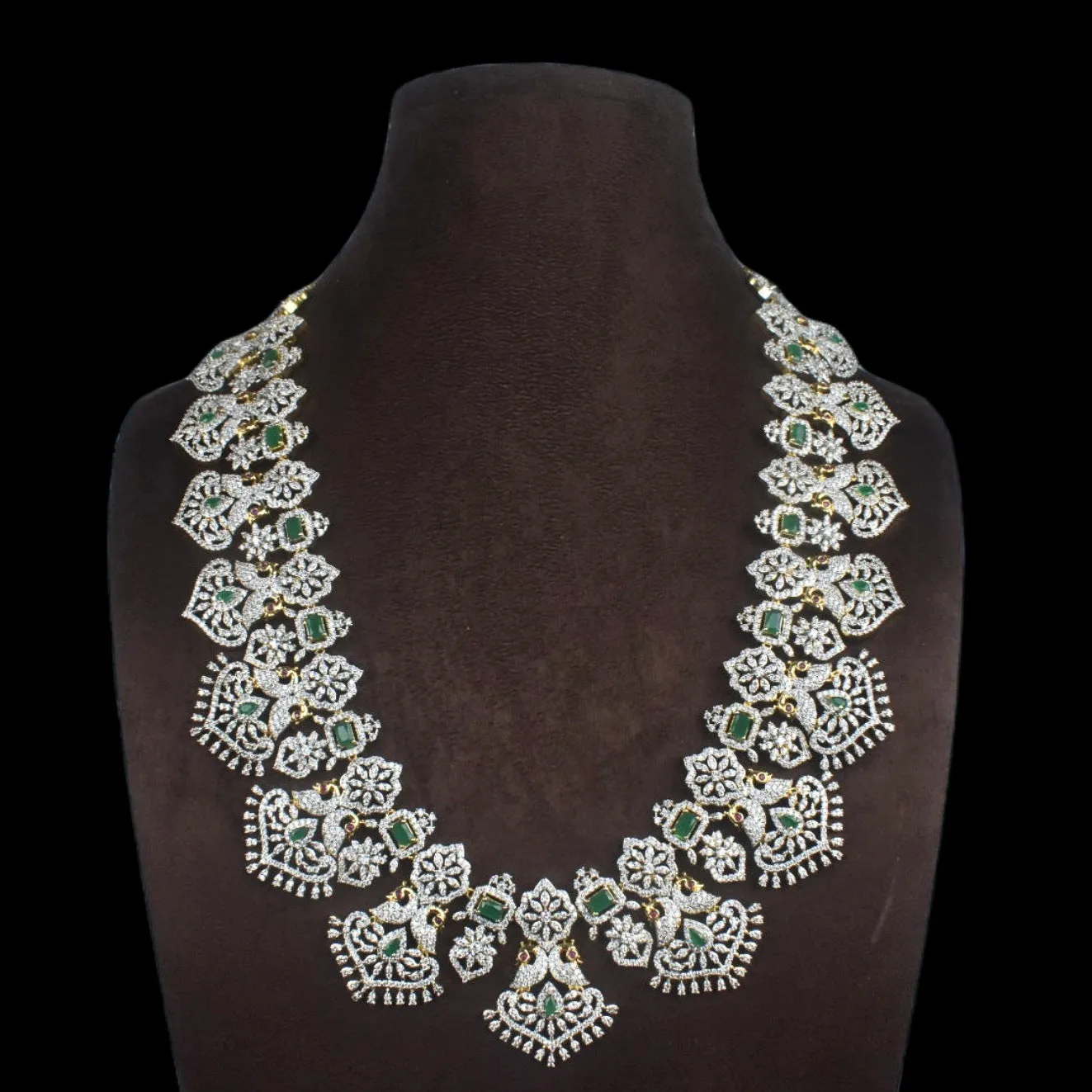 Exotic Grand American Diamonds & Emeralds Haram By Asp Fashion Jewellery