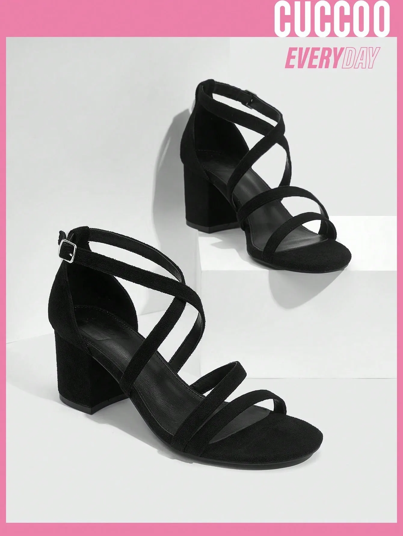 Fashionable Black Strappy High Heel Sandals For Women For Spring And Summer