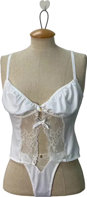 Forever and a Day White Lace Bodysuit UK 10