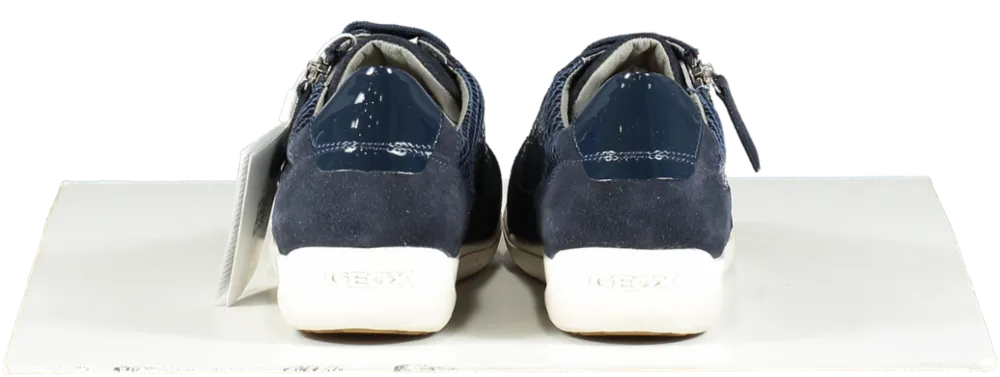 geox Navy Blue Respira Leather/suede Trainers BNIB UK 4 EU 37 👠