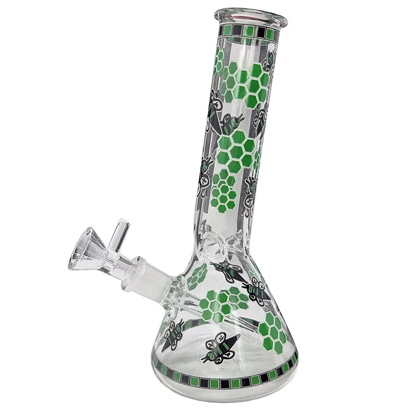 Glow-in-the-dark Beaker bong with Honeycomb